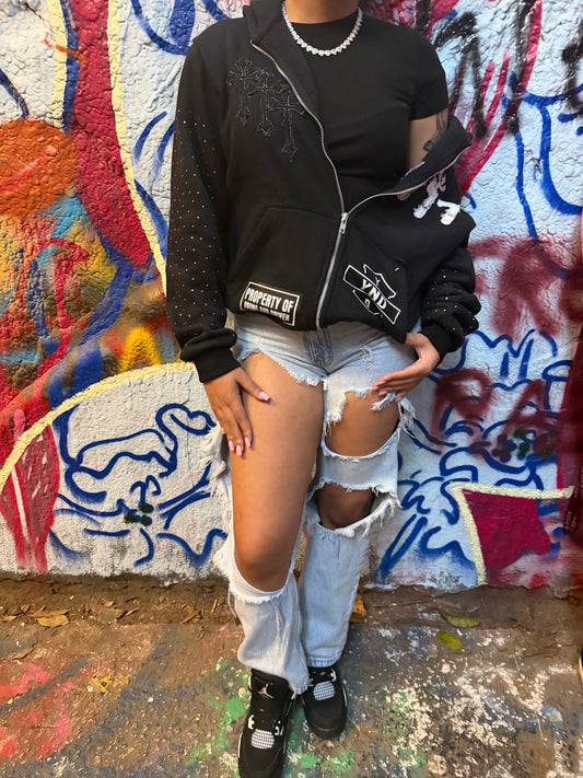 YND ANGLE 777 BLACK HOODIE