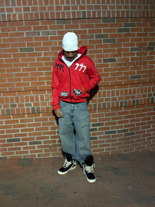 YND RED ANGLE HOODIE