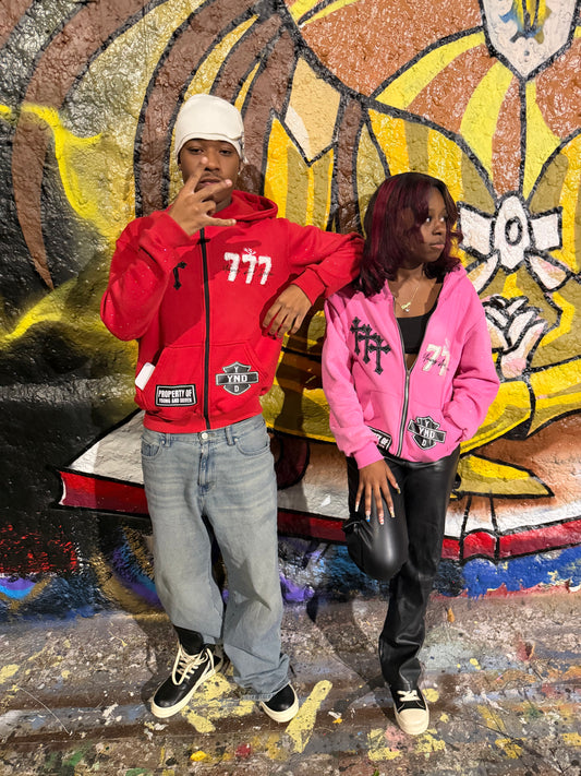 YND ANGLE HOODIE 777 PINK